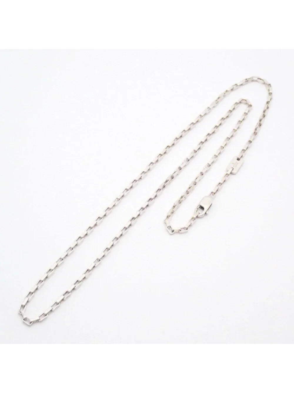 Gucci Square Chain Link Necklace 925 Sterling Silver